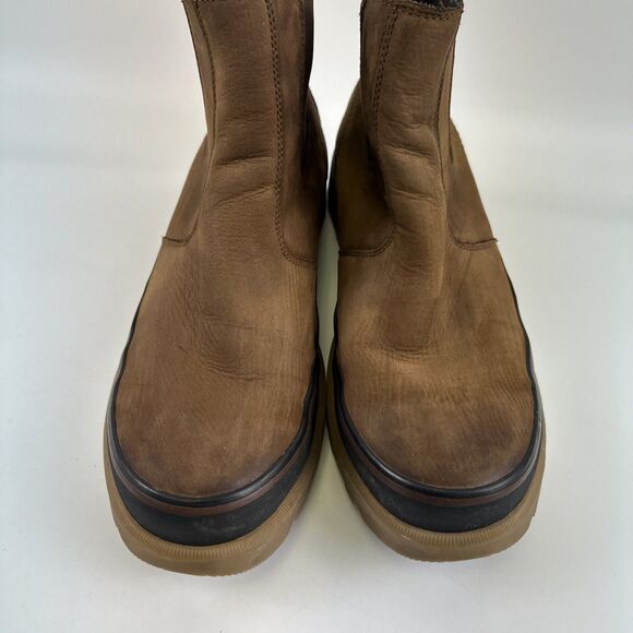 Sorel Caribou Chelsea Boots Pull On Brown Leather Waterproof NO INSERTS Mens 12 main image 10